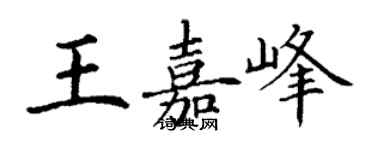 丁謙王嘉峰楷書個性簽名怎么寫