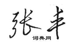 駱恆光張豐行書個性簽名怎么寫