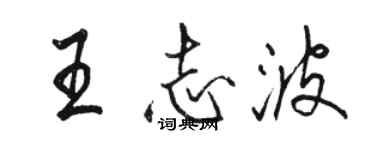 駱恆光王志波行書個性簽名怎么寫