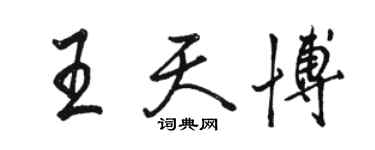 駱恆光王天博行書個性簽名怎么寫