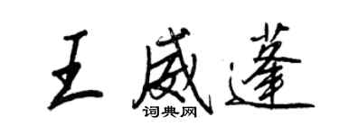 王正良王威蓬行書個性簽名怎么寫