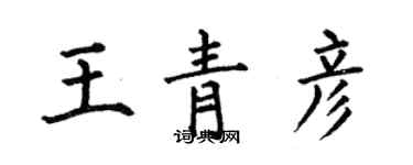 何伯昌王青彥楷書個性簽名怎么寫