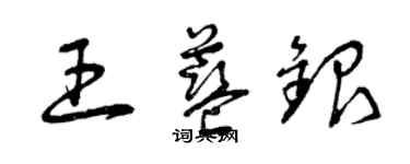 曾慶福王藍銀草書個性簽名怎么寫