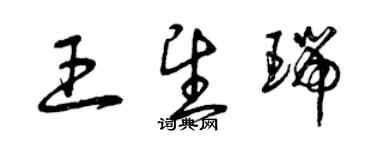 曾慶福王望瑞草書個性簽名怎么寫