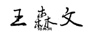 曾慶福王森文行書個性簽名怎么寫