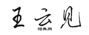 駱恆光王雲見行書個性簽名怎么寫