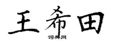 丁謙王希田楷書個性簽名怎么寫