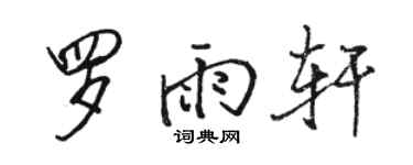 駱恆光羅雨軒行書個性簽名怎么寫
