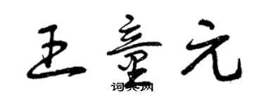 曾慶福王童元草書個性簽名怎么寫