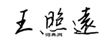 王正良王照遠行書個性簽名怎么寫