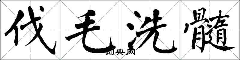 翁闓運伐毛洗髓楷書怎么寫