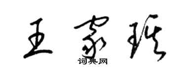 梁錦英王家琪草書個性簽名怎么寫