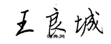 王正良王良城行書個性簽名怎么寫