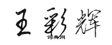 駱恆光王彩輝行書個性簽名怎么寫