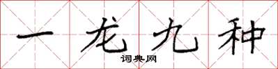 袁強一龍九種楷書怎么寫