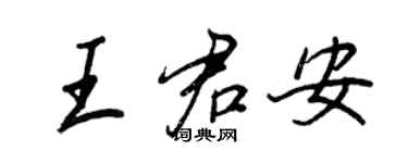 王正良王君安行書個性簽名怎么寫