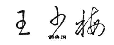 駱恆光王少梅草書個性簽名怎么寫