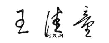 駱恆光王佳童草書個性簽名怎么寫