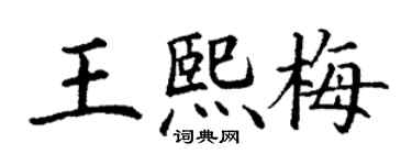 丁謙王熙梅楷書個性簽名怎么寫