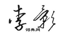 駱恆光李影草書個性簽名怎么寫