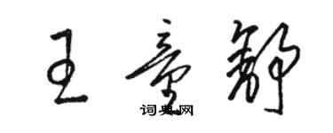 駱恆光王童舒草書個性簽名怎么寫