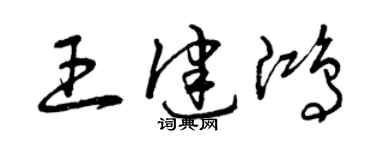 曾慶福王健鴻草書個性簽名怎么寫
