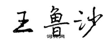 曾慶福王魯沙行書個性簽名怎么寫