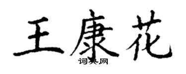 丁謙王康花楷書個性簽名怎么寫
