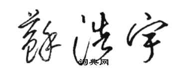 駱恆光蘇浩宇草書個性簽名怎么寫