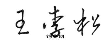 駱恆光王李松草書個性簽名怎么寫