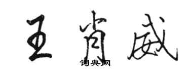 駱恆光王肖威行書個性簽名怎么寫