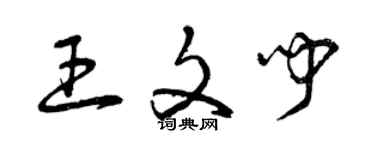 曾慶福王文聞草書個性簽名怎么寫