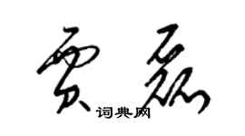 梁錦英賈磊草書個性簽名怎么寫