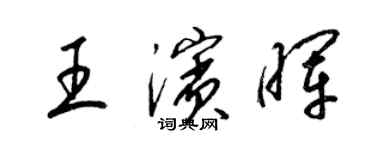 梁錦英王濱暉草書個性簽名怎么寫