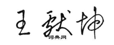 駱恆光王獻坤草書個性簽名怎么寫