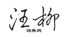 駱恆光汪柳行書個性簽名怎么寫
