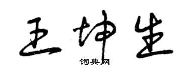 曾慶福王坤生草書個性簽名怎么寫