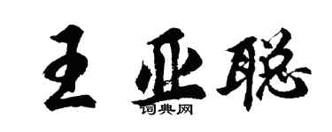 胡問遂王亞聰行書個性簽名怎么寫