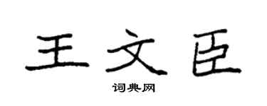 袁強王文臣楷書個性簽名怎么寫
