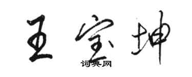 駱恆光王寶坤行書個性簽名怎么寫