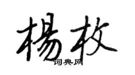 王正良楊枚行書個性簽名怎么寫