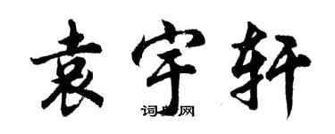 胡問遂袁宇軒行書個性簽名怎么寫