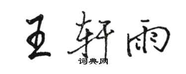 駱恆光王軒雨行書個性簽名怎么寫