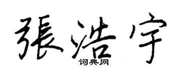 王正良張浩宇行書個性簽名怎么寫