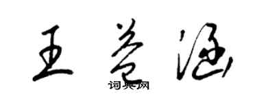 梁錦英王益涵草書個性簽名怎么寫