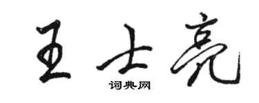 駱恆光王士亮行書個性簽名怎么寫