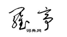 梁錦英羅亭草書個性簽名怎么寫