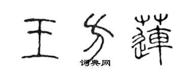 陳聲遠王方蓮篆書個性簽名怎么寫