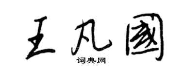王正良王凡國行書個性簽名怎么寫