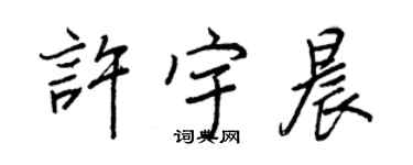 王正良許宇晨行書個性簽名怎么寫